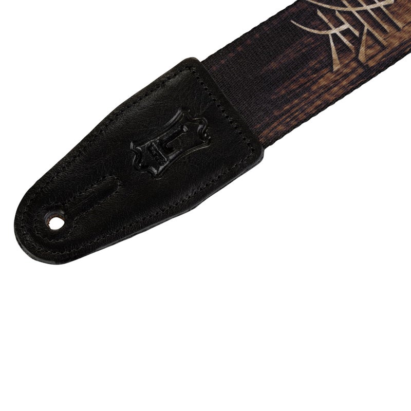Levy's Leathers 2" Wide Polyester Guitar Strap with Genuine Leather Ends; Dragon and Chinese Hanzi Motif (MPD2-012) - Image 2